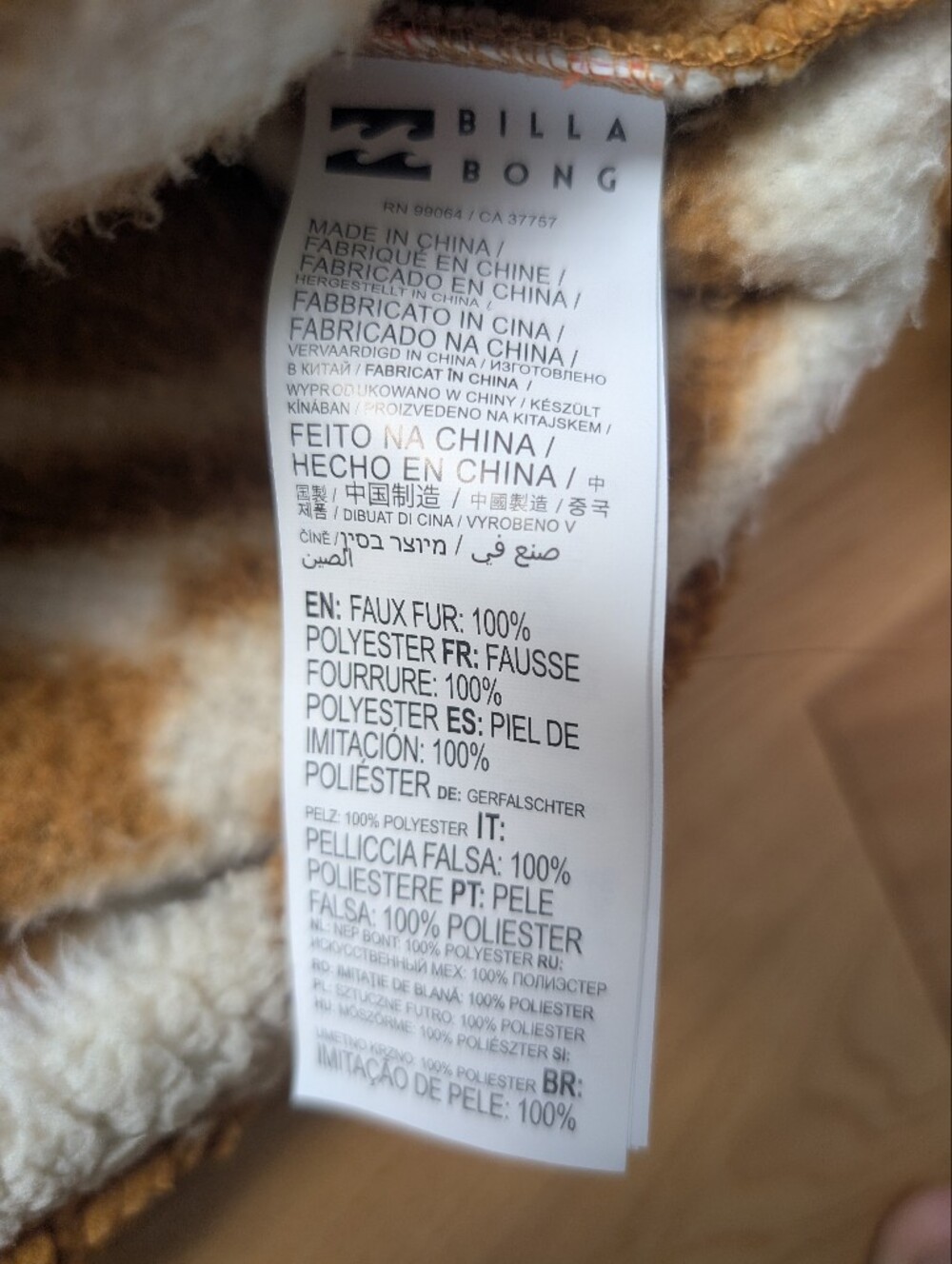 Billabong Cozy Caramel Wavy Floral Pattern Half Zip Fleece Sweatshirt - Picture 11 of 11